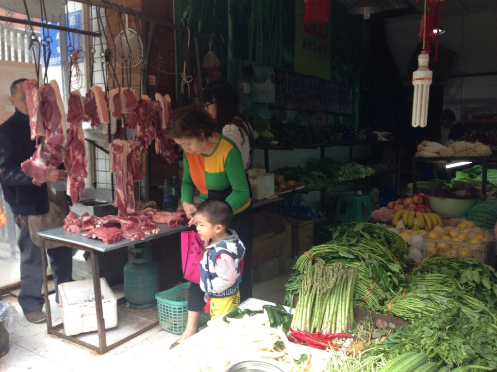 Marché légumes Chengdu