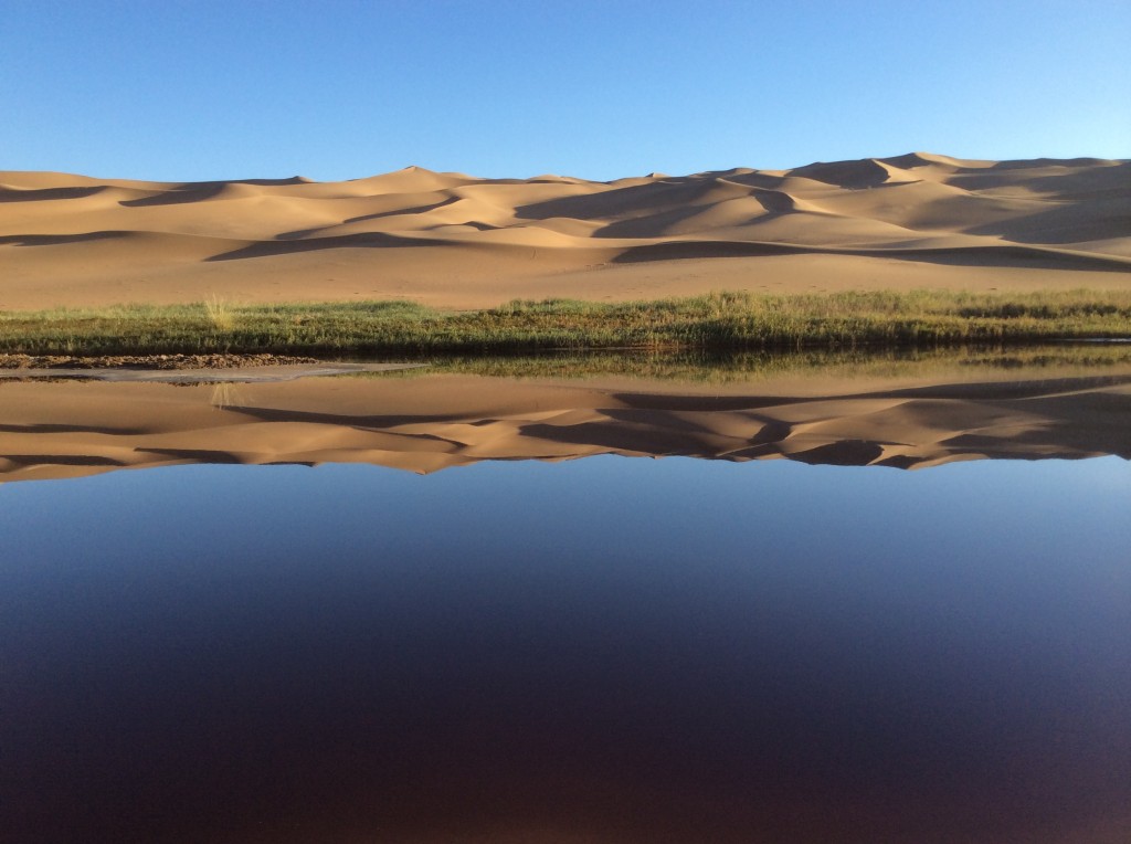 Oasis inhabité désert Chine